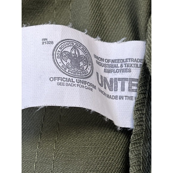 VTG Boy Scouts America Uniform Pants Green Cargo Size 36W (31x31) Elastic Waist - Picture 4 of 4